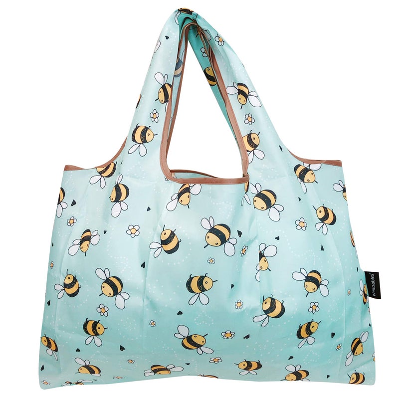 allydrew Large Foldable Tote Nylon Reusable Grocery Bag, 3 Pack, Animal Fun - Image 4